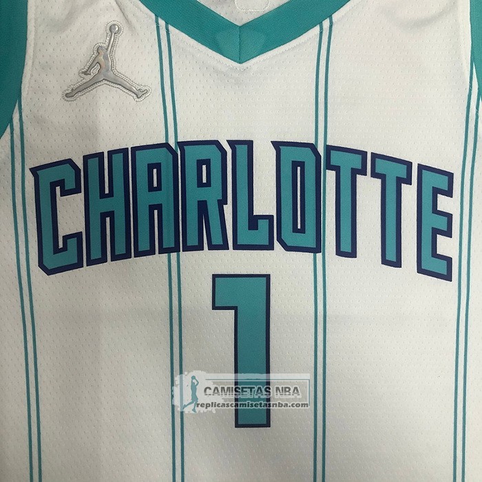 Camiseta Charlotte Hornets LaMelo Ball NO 1 Association 2022-23 Blanco